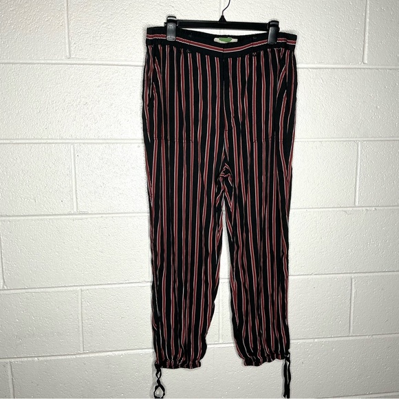 < Anthropologie Silky Striped Jogger Pants Size Large > - Picture 2 of 7